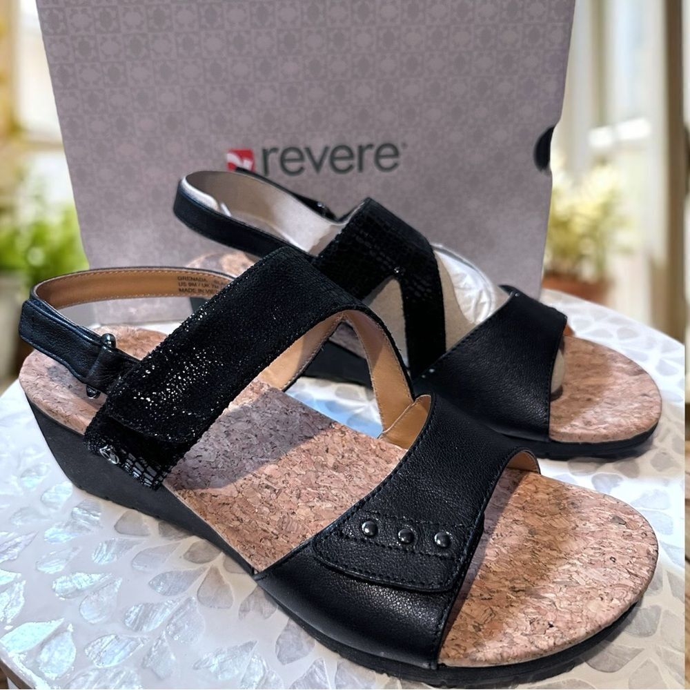 NEW REVERE GRENADA ORTHOTIC 3 Point Adjustable STRAP Supportive Wedge Sz 9 EU 40